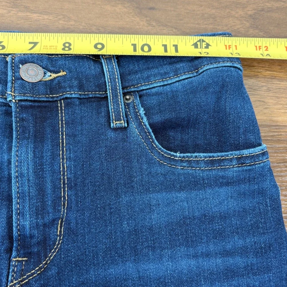 Levis 724 High Rise Straight Jeans 26x27 Dark Wash Raw Hem 18883-0151‎ Womens